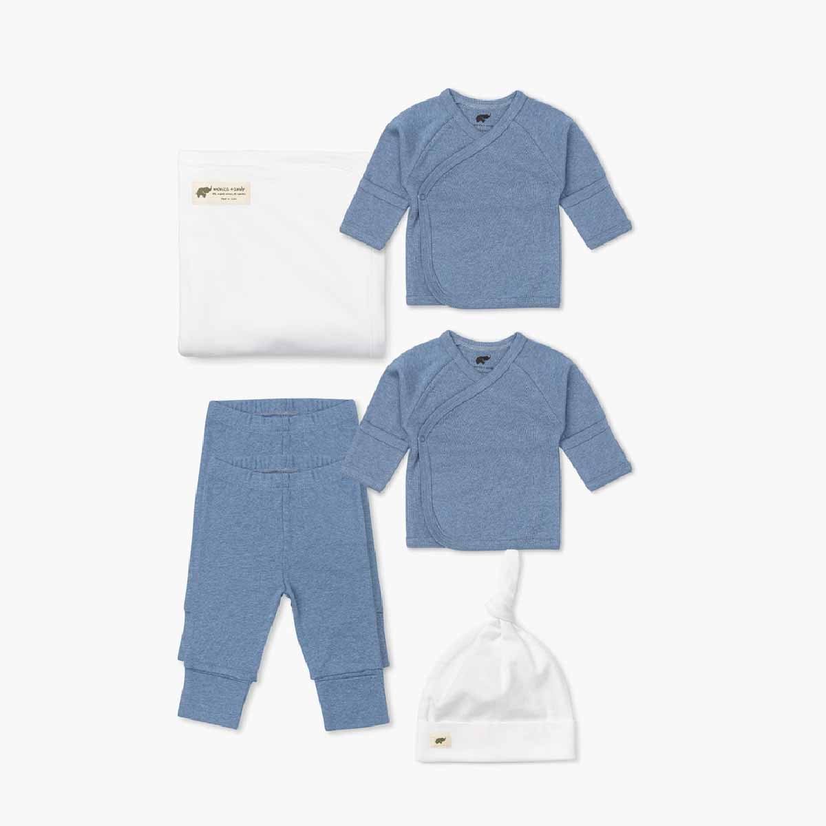 Organic Baby Clothes - Hospital Cuddle Box in Light Blue Heather ...