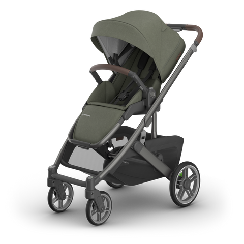 UPPAbaby Cruz V3 Stroller - Evelyn - Meadow Green | Graphite Frame | Chestnut Leather