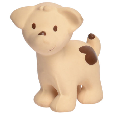 Tikiri Toys Puppy Organic Natural Rubber Rattle, Teether & Bath Toy