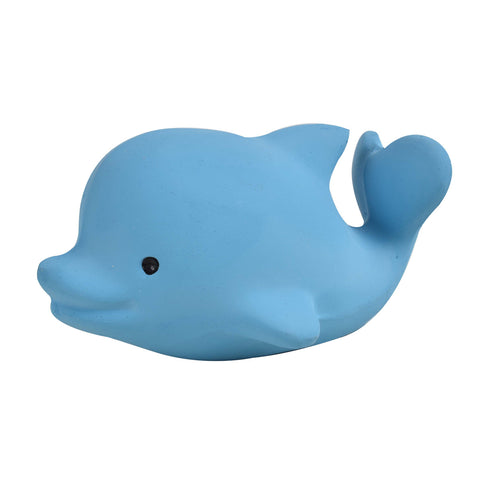 Tikiri Toys Dolphin Organic Natural Rubber Rattle, Teether & Bath Toy