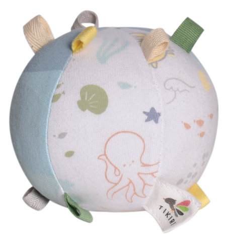 Tikiri Toys Ocean Organic Activity Ball with Rattle
