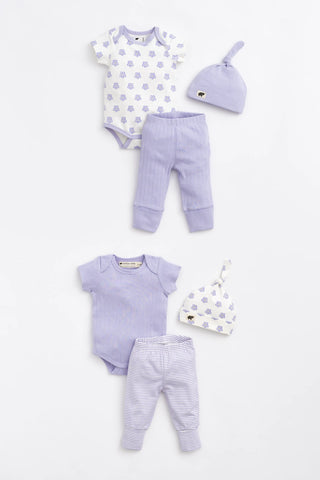 Bundle Item - 2-Pack Short Sleeve Jack + Jill Bodysuit_Sweet Violets