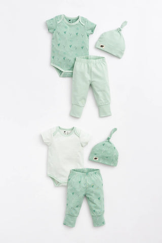 Bundle Item - 2-Pack Short Sleeve Jack + Jill Bodysuit_Green Cactus