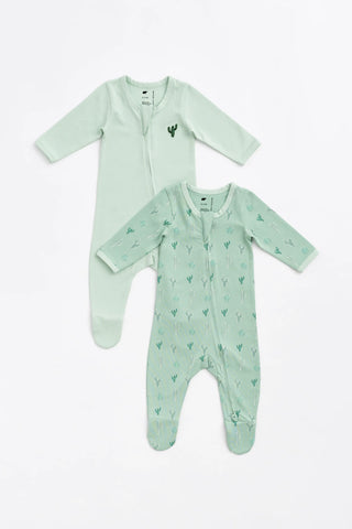 Bundle Item - Zipper One-Piece_Embroidered Green Cactus