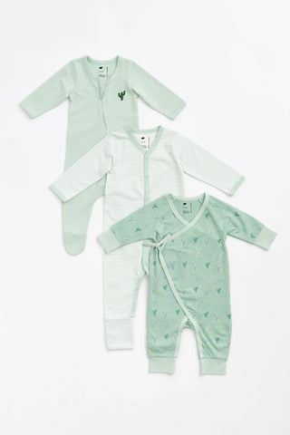 Bundle Item - Zipper One-Piece_Embroidered Green Cactus