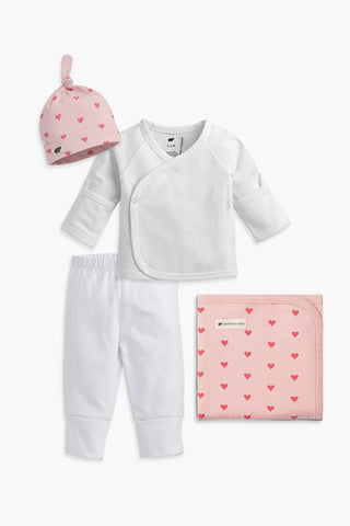 Hospital Cuddle Box™_Pink Hearts on White