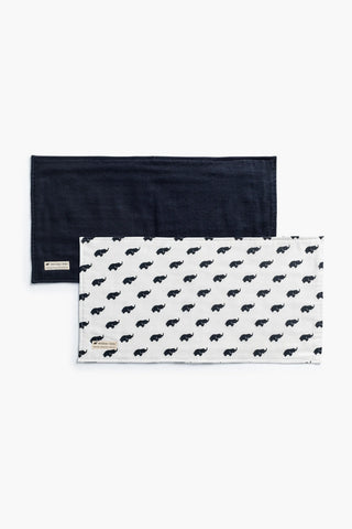 2-Pack Muslin Burp Cloths_Navy Elephant