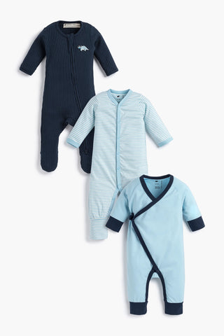 3-Pack Organic One-Piece_Navy Outerspace