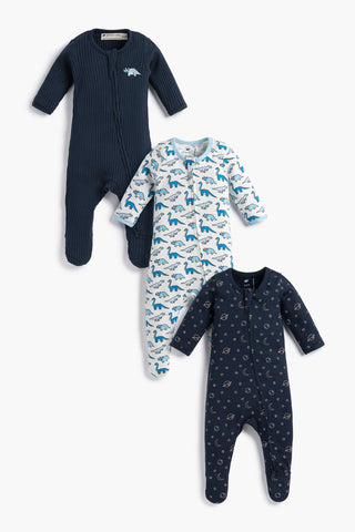 3-Pack Zip One-Piece_Navy Outerspace