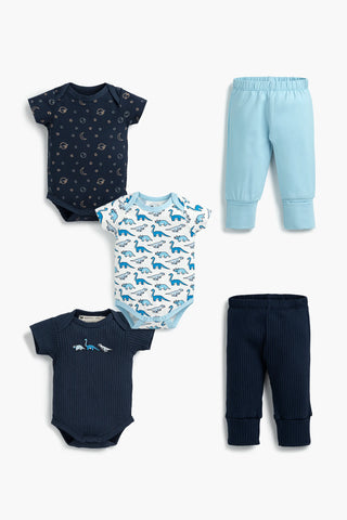 5-Piece Short Sleeve Bodysuit Bundle_Navy Outerspace
