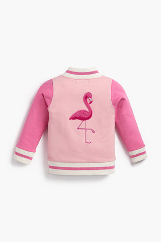 Zip Bomber Jacket_Pink Flamingos