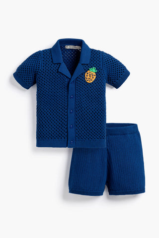 Crochet Two-Piece Button Up Outfit_Pineapple Party