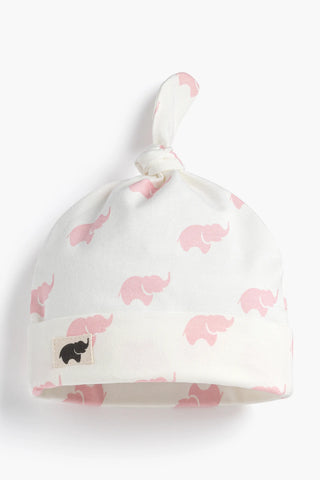 Top Knot Cap_Pink Elephant