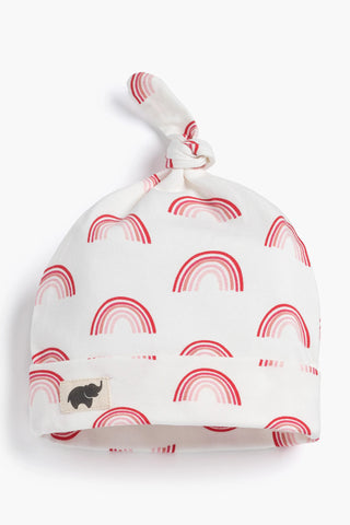 Top Knot Cap_Light Pink Rainbow