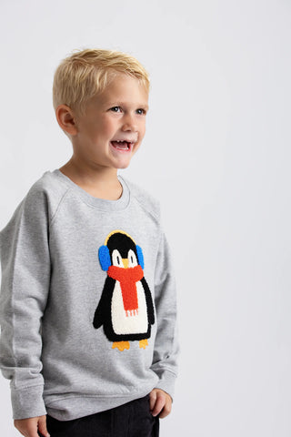 Embroidered Crewneck Sweatshirt_Bundled Up Penguins