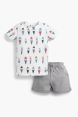 SALE - Short Sleeve Tee + Pocket Short Set_Icy Treats