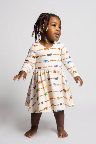 Long Sleeve Let's Dance Dress_Eric Carle Brown Bear
