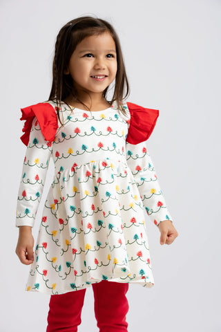 Double Ruffle Let's Dance Dress_Holiday Tree Lights