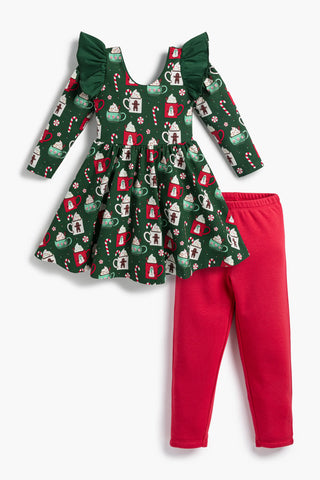 Bundle Item - Double Ruffle Let's Dance Dress_Peppermint Mocha