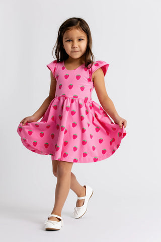 Short Sleeve Let's Dance Dress_Sweet Strawberries
