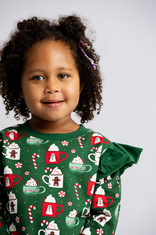 Double Ruffle Sweatshirt_Peppermint Mocha