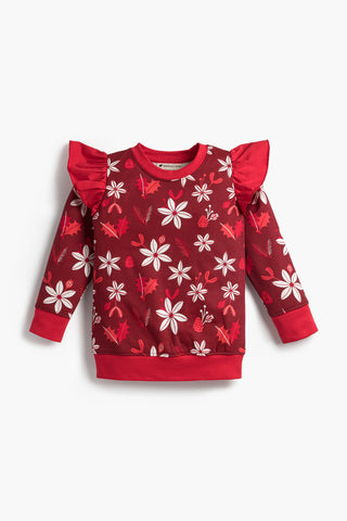Double Ruffle Sweatshirt_Winter Florals