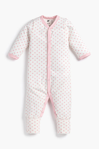 On the Go One-Piece_Light Pink Polka Dots