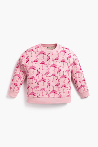Sporty Sweatshirt_Pink Flamingos