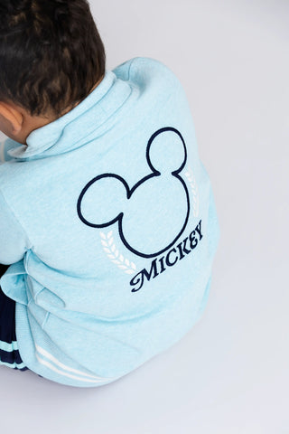 French Terry Cardigan_Disney Mickey Mouse Blue Heather