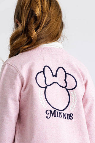 French Terry Cardigan_Disney Minnie Mouse Pink Heather