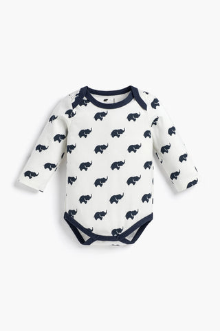 Long Sleeve Jack + Jill Bodysuit_Navy Elephant