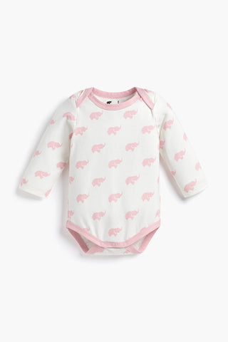 Long Sleeve Jack + Jill Bodysuit_Pink Elephant