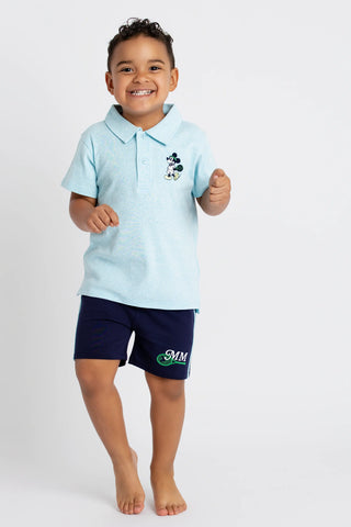 Short Sleeve Polo_Disney Mickey Mouse Blue Heather
