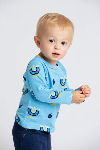 Long Sleeve Crewneck Tee_Hanukkah Celebration