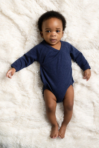 Long Sleeve Lucky Bodysuit_Navy Blue Heather
