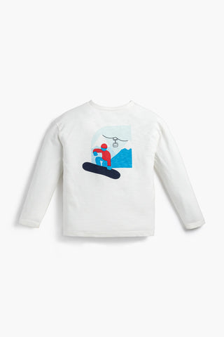 Long Sleeve Slouchy Tee_Blue Snowboarder