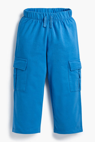 Wide Leg Cargo Sweatpants_Bright Blue