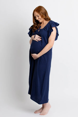 Organic Gauze Nightgown_Navy