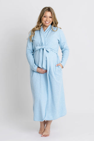 Organic Lounge Robe_Light Blue
