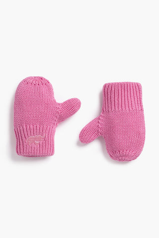 SALE - Knit Mittens_Hot Pink