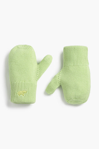 SALE - Knit Mittens_Lime Green