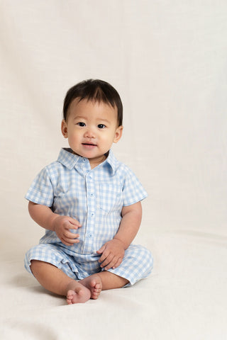 Oxford Romper_Powder Blue Gingham