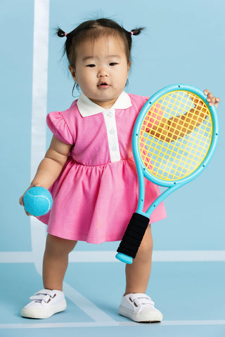 Polo Dress Bodysuit_Hot Pink