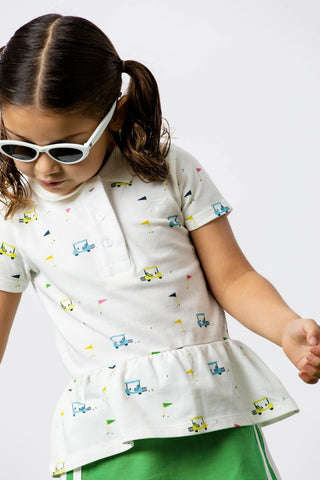 Peplum Short Sleeve Polo_Little Caddies