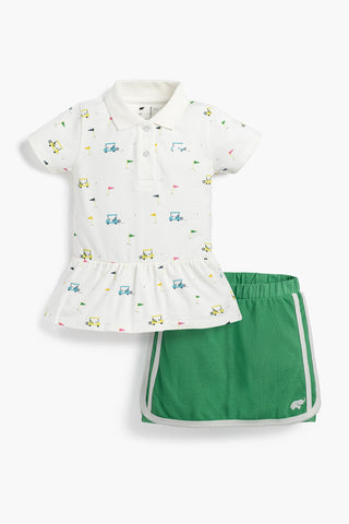 Peplum Polo + Skort Outfit_Little Caddies