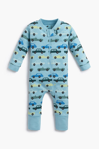 One-Piece Baby Pajamas_Blue Classic Cars
