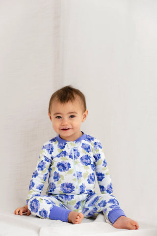 One-Piece Baby Pajamas_Iris Purple Hydrangeas