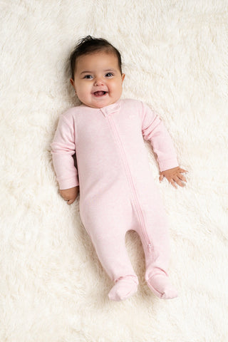 One-Piece Baby Pajamas_Pink Heather