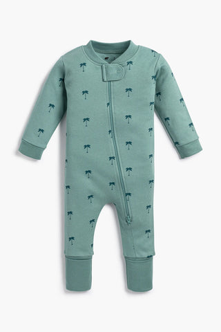 One-Piece Baby Pajamas_Mini Palm Trees