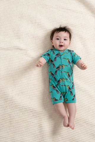 Baby Shorty Pajamas_Tropical Toucans
